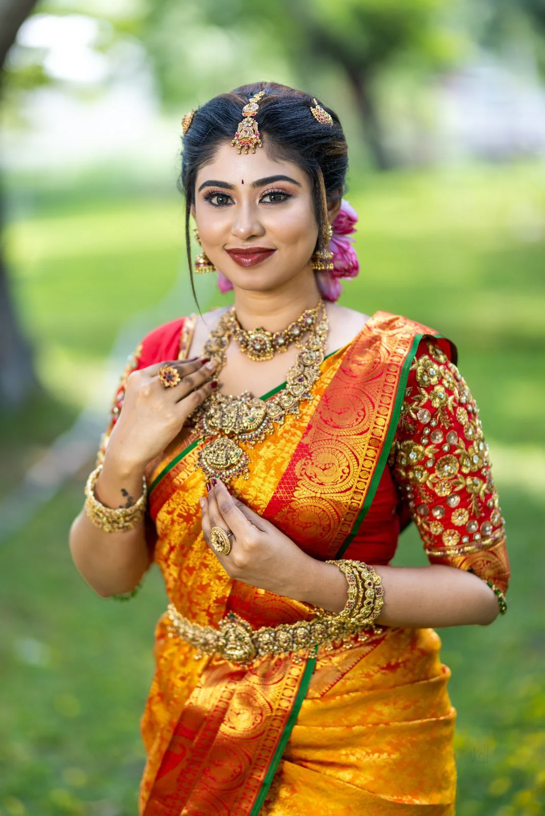 Bride with radiant, hand-crafted bridal makeup by K & R Bridal Makeup Studio